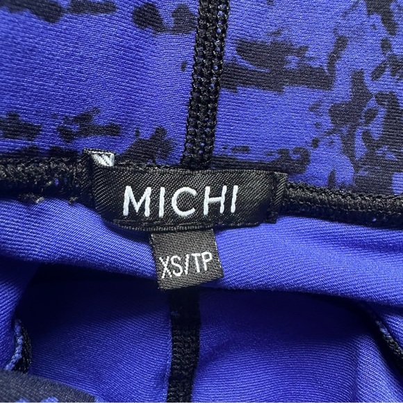 Michi Carbon38 Womens Medusa Crop Leggings Blue Python Snake Print XS Mesh Pant - Picture 6 of 10